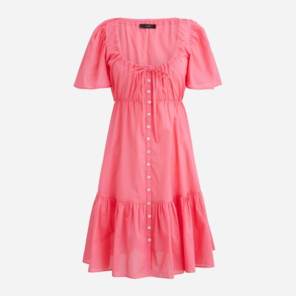 J. Crew cotton voile tiered button-down beach dress - Picture 3 of 10